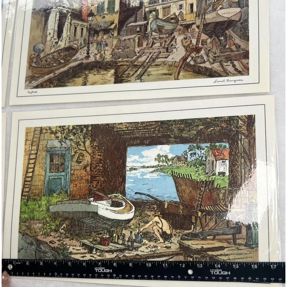 Vintage Lionel Barrymore Masterpiece Dinner Mats Set of 4 Nautical Marine Scenes